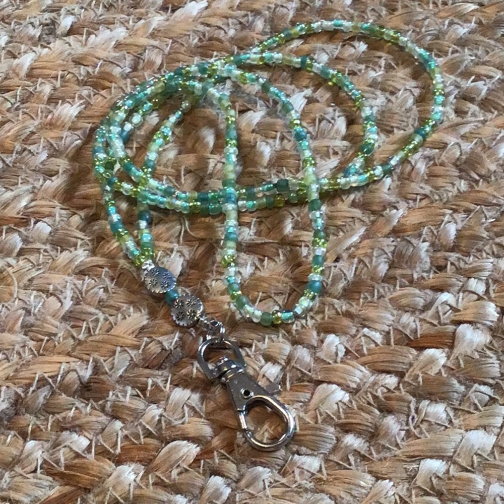 Green Beaded ID Necklace